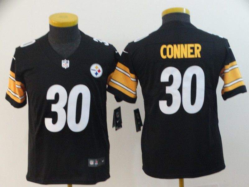 Youth Pittsburgh Steelers 30 Conner Black Nike Vapor Untouchable Limited Playey NFL Jersey